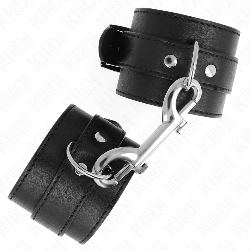 KINK - WRIST BANDS - SINGLE ROW RIVET & LARGE ADJUSTABLE BLACK BUCKLE 17-28 CM X 5 CM
