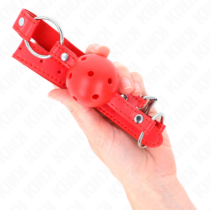 KINK - 4 CM BREATHABLE STICK WITH DOUBLE RIVET MODEL 1 RED 62.5 x 2.5 CM ADJUSTABLE 42-58 CM
