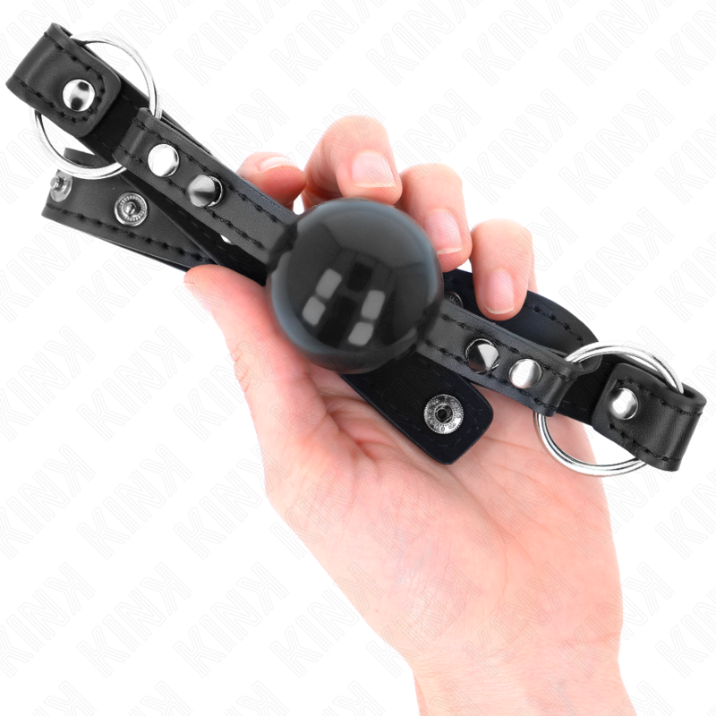 KINK - 4 CM BALL GAG WITH RIVET POINT AND SNAP LOCK 65 x 2 CM