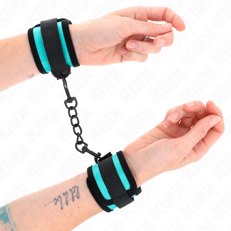 KINK - HOOK & LOOP NYLON WRIST BUTT CUTS BLACK-BLUE ADJUSTABLE 18-32 CM X 5 CM