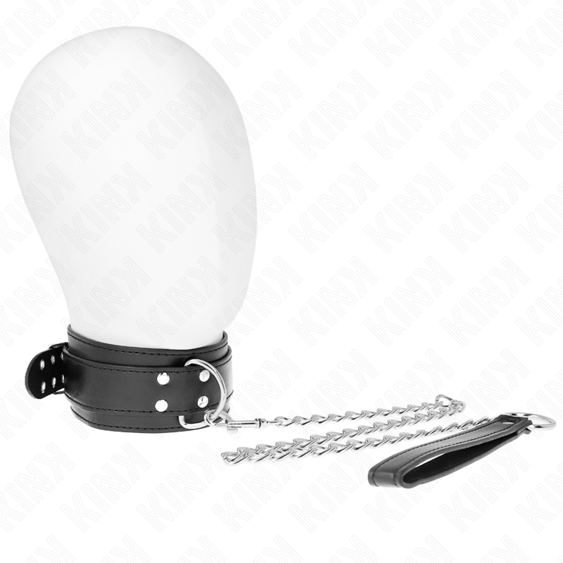 KINK - COLLAR WITH BRACELET 65 CM ADJUSTABLE SILVER BUCKLES 33-46 CM X 5.5 CM