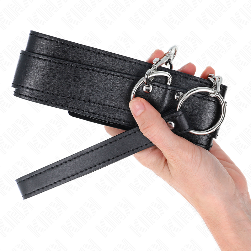 KINK - COLLAR WITH BRACELET 65 CM ADJUSTABLE SILVER BUCKLES 33-46 CM X 5.5 CM