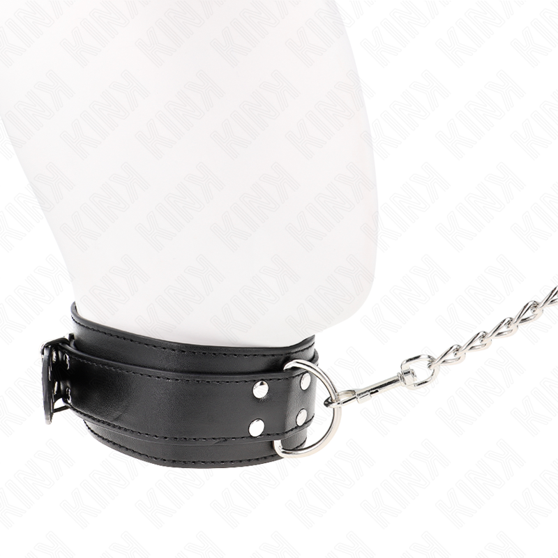 KINK - COLLAR WITH BRACELET 65 CM ADJUSTABLE SILVER BUCKLES 33-46 CM X 5.5 CM