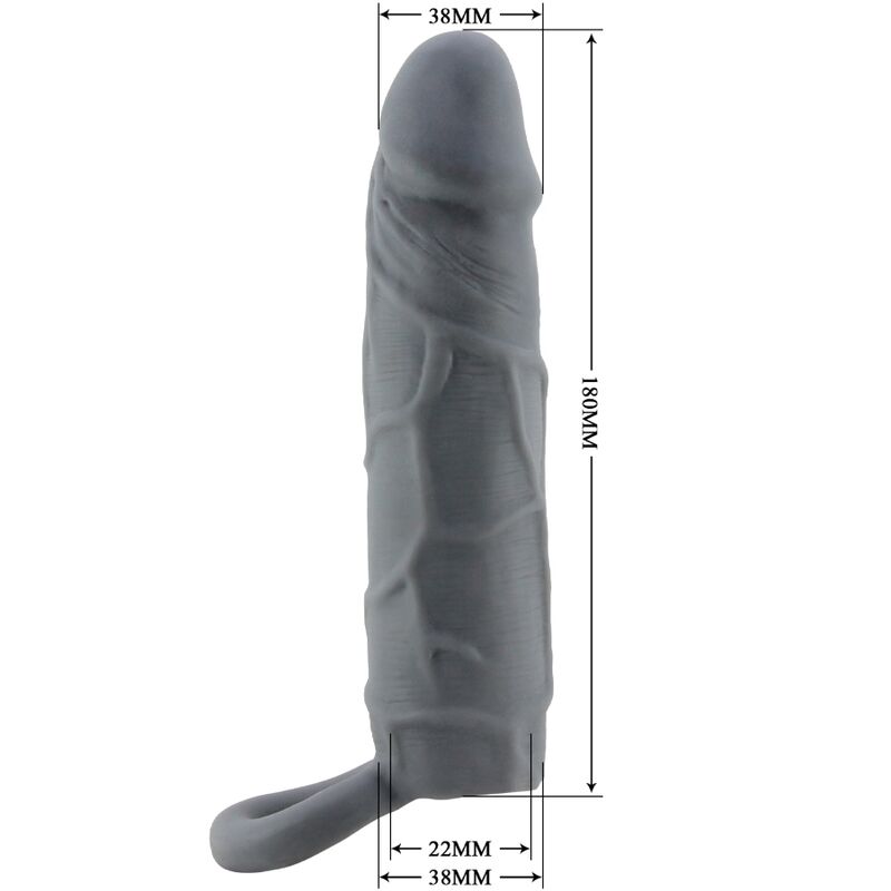 PRETTY LOVE - DARK GREY REALISTIC SKIN PENIS SLEEVE
