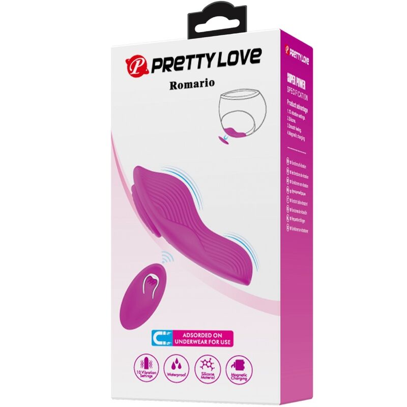 PRETTY LOVE - ROMARIO REMOTE CONTROL LAY-ON CLITORIS STIMULATOR PINK