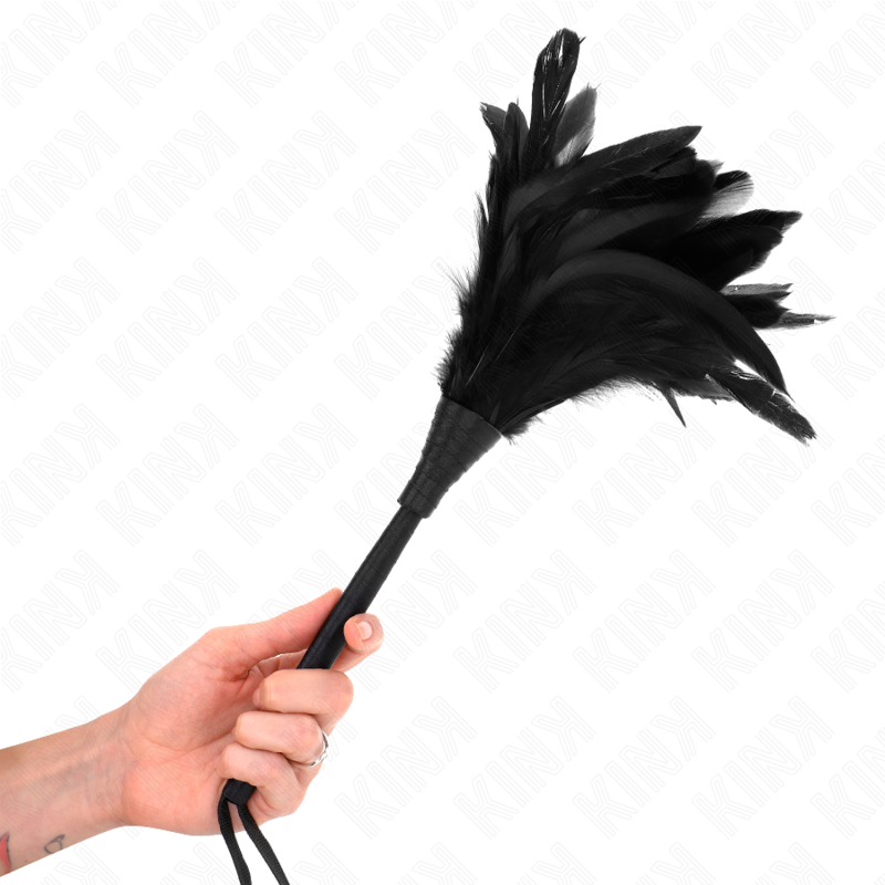 KINK - 36 CM BLACK HORN TICKLE CHICKEN FEATHERS