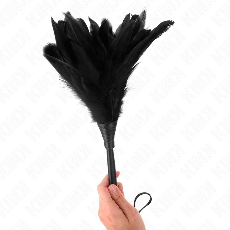 KINK - 36 CM BLACK HORN TICKLE CHICKEN FEATHERS