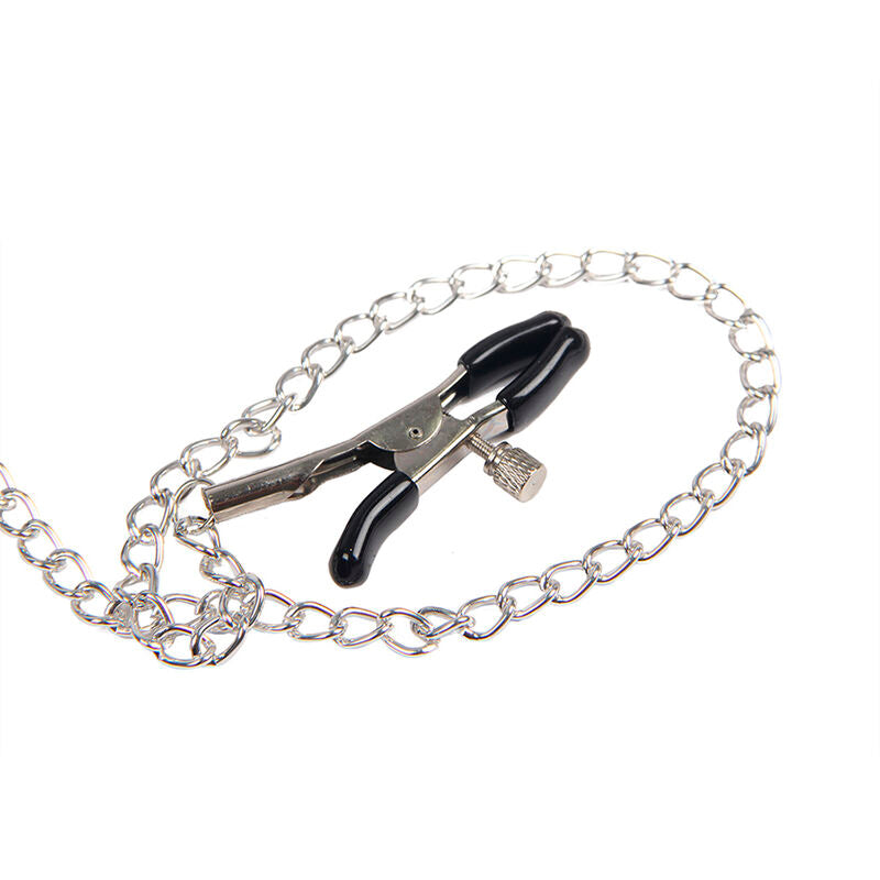SUBBLIME - 953720 BLACK BONDAGE LEATHER NIPPLE CLAMPS ONE SIZE