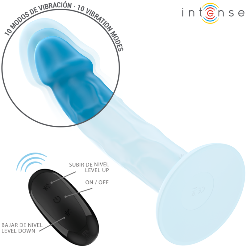 INTENSE - PHOEBE REALISTIC VIBRATOR 10 VIBRATIONS REMOTE CONTROL BLUE