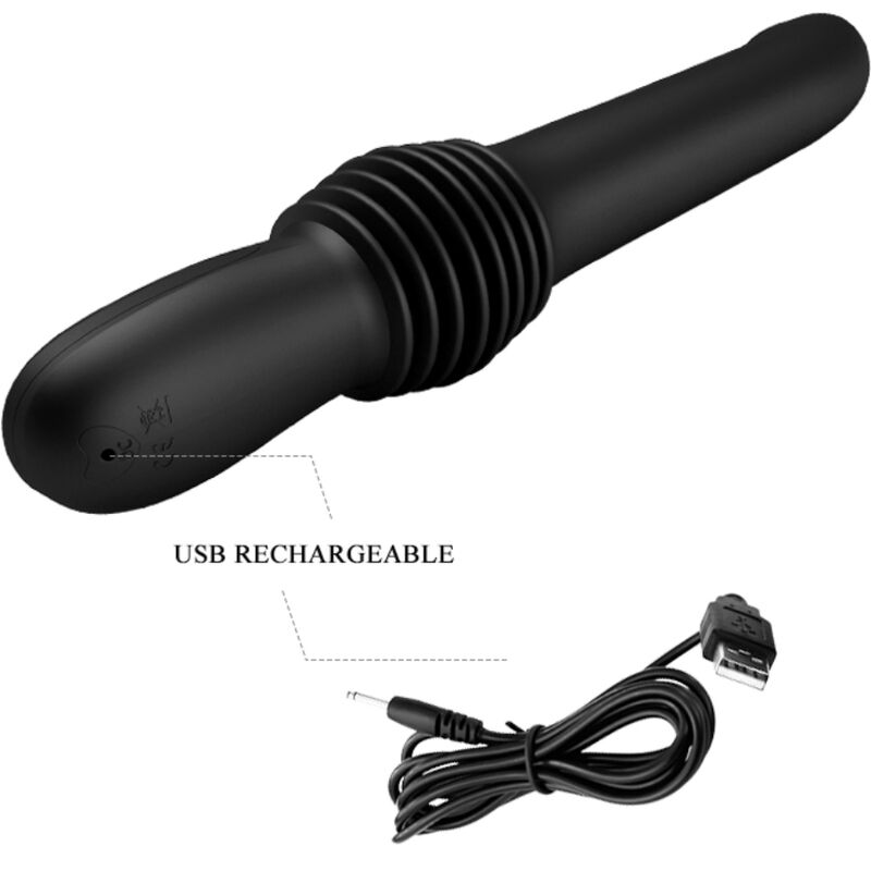 PRETTY LOVE - PAZUZU VIBRATOR 3 THRUSTING MODES BLACK