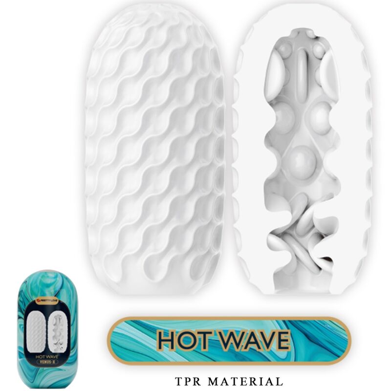 PRETTY LOVE - WHITE HOT WAVE SILICONE MALE MASTURBATOR