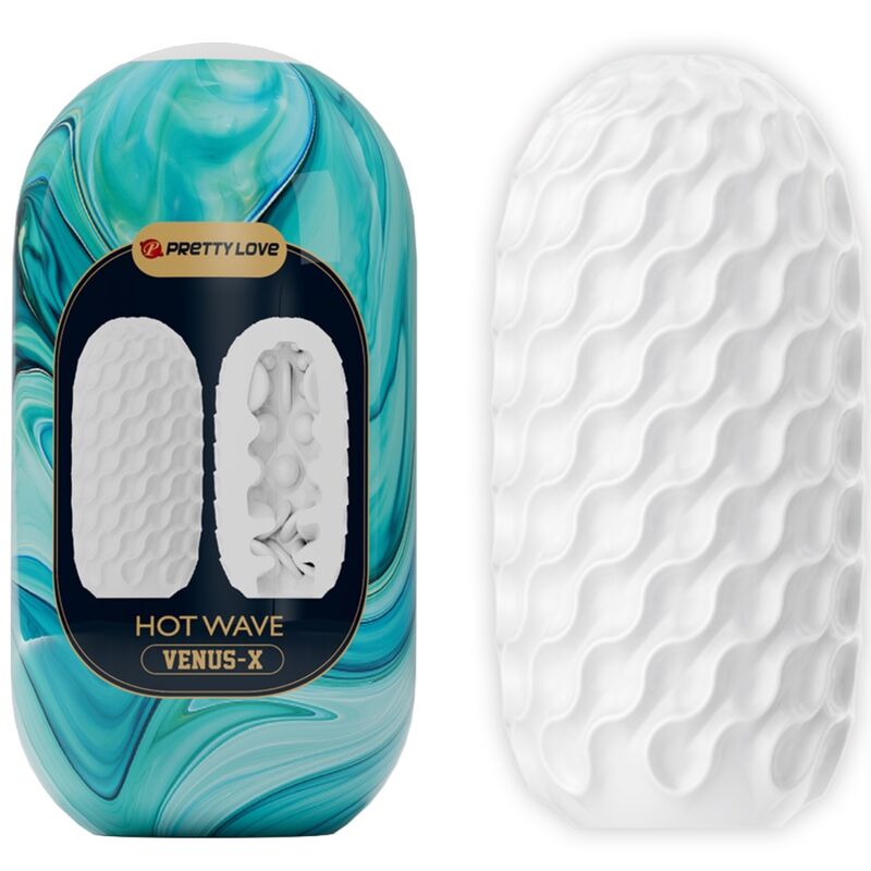 PRETTY LOVE - WHITE HOT WAVE SILICONE MALE MASTURBATOR