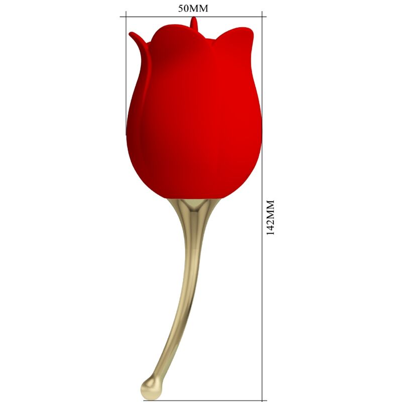 PRETTY LOVE - ROSE LOVER CLITORIS STIMULATOR PINK 12 VIBRATIONS RED