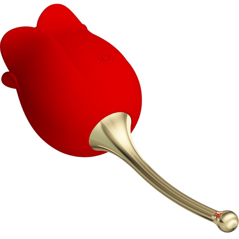 PRETTY LOVE - ROSE LOVER CLITORIS STIMULATOR PINK 12 VIBRATIONS RED