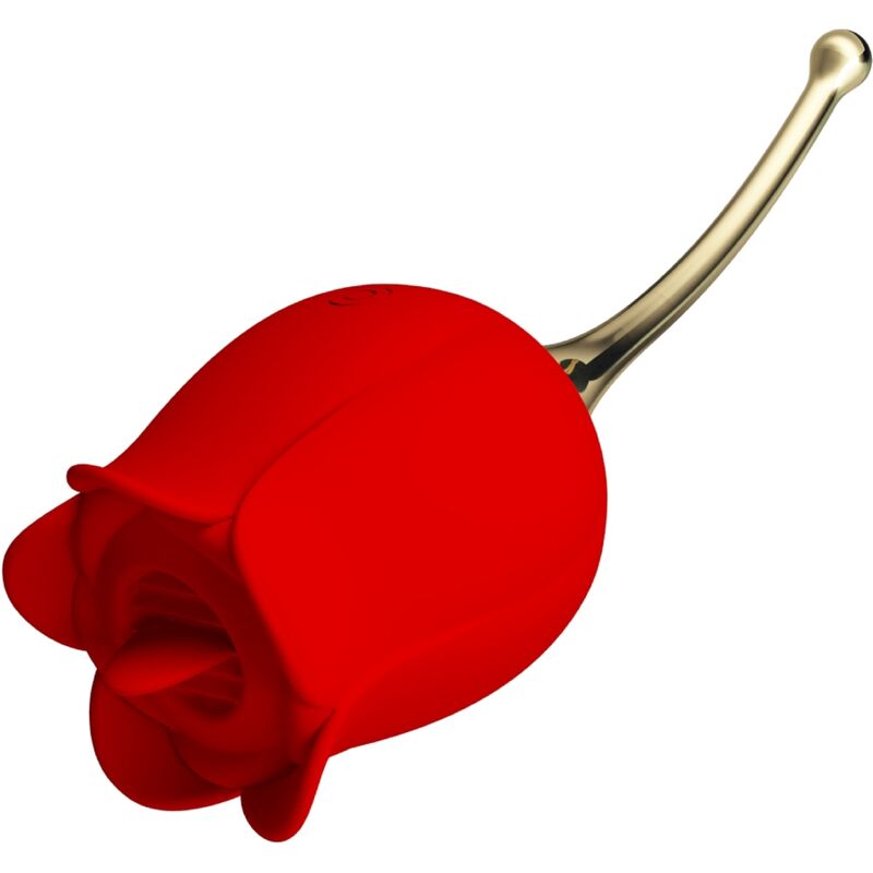 PRETTY LOVE - ROSE LOVER CLITORIS STIMULATOR PINK 12 VIBRATIONS RED