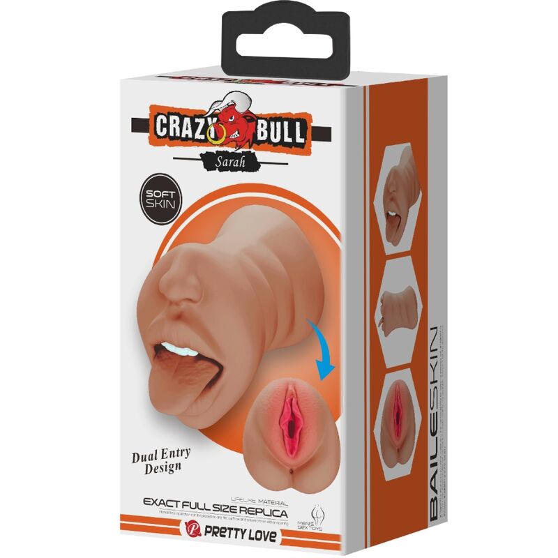 CRAZY BULL - SARAH DOUBLE MASTURBATOR MOUTH & FLESH VAGINA