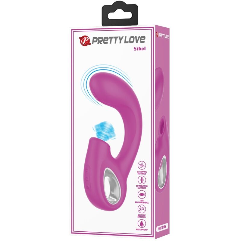 PRETTY LOVE - SIBEL G-SPOT VIBRATOR + SIBEL CLITORIS STIMULATOR 10 VIBRATIONS PURPLE