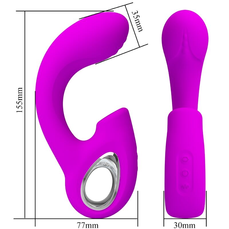 PRETTY LOVE - SIBEL G-SPOT VIBRATOR + SIBEL CLITORIS STIMULATOR 10 VIBRATIONS PURPLE