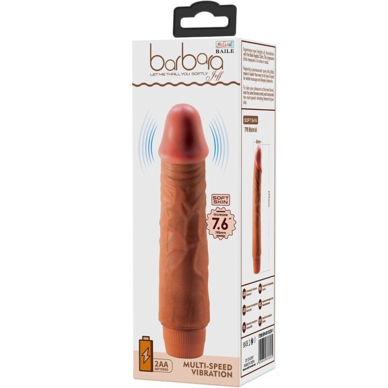 BAILE - REALISTIC VIBRATOR JEFF 19.5 CM MULATTO