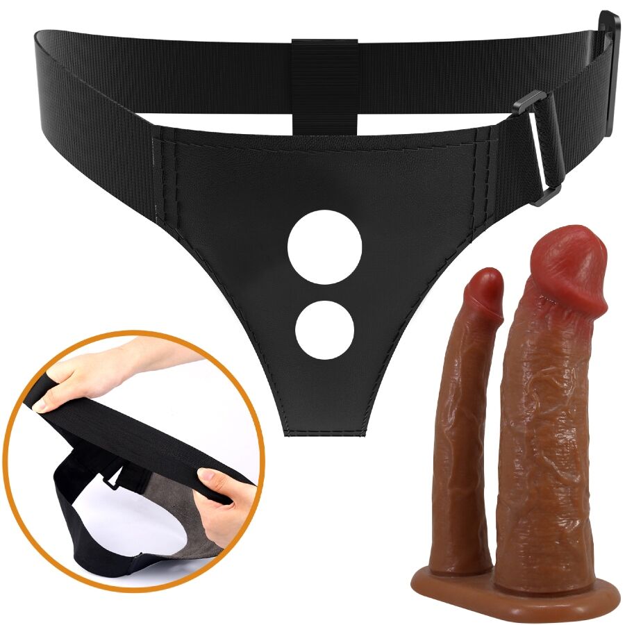 PRETTY LOVE - KEAVEN UNIVERSAL AND COMFORTABLE DOUBLE DILDO BRIEFS HARNESS