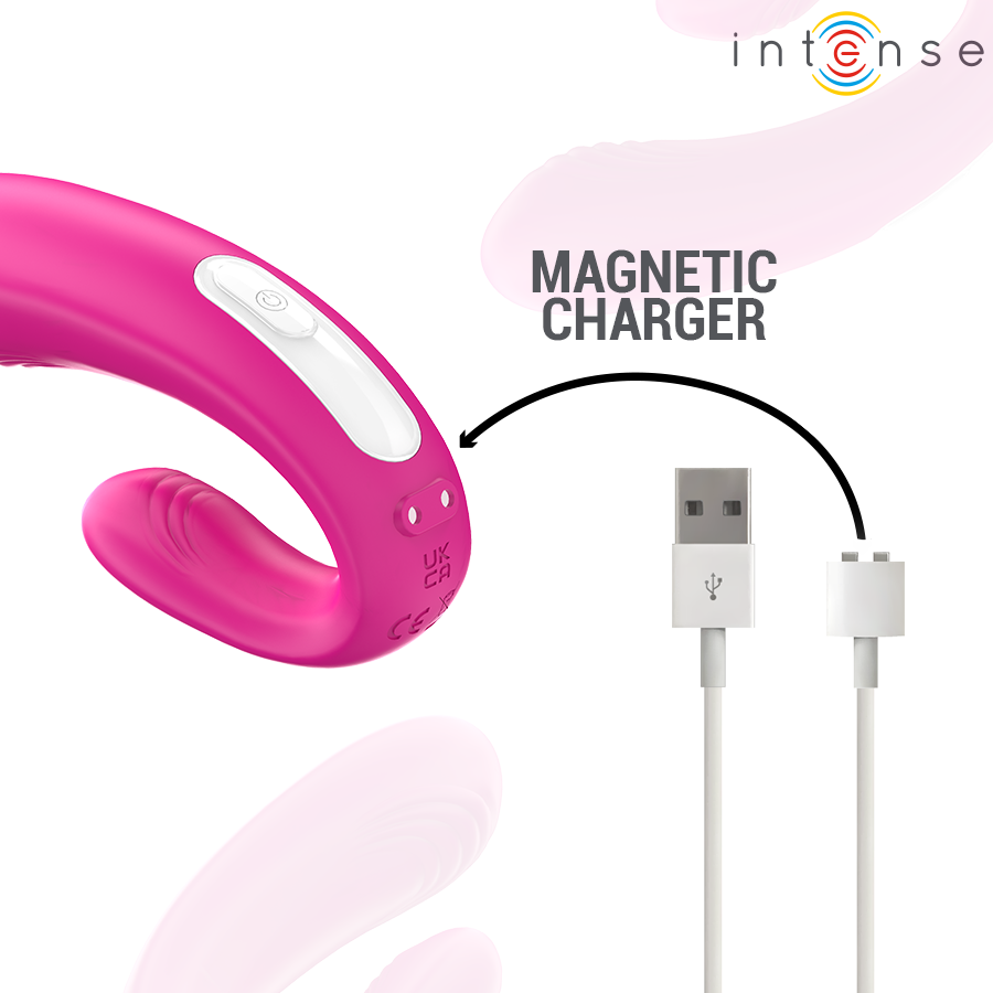 INTENSE - JANET DOUBLE STIMULATEUR ET VIBRATEUR EN U AVEC TÉLÉCOMMANDE ROSE