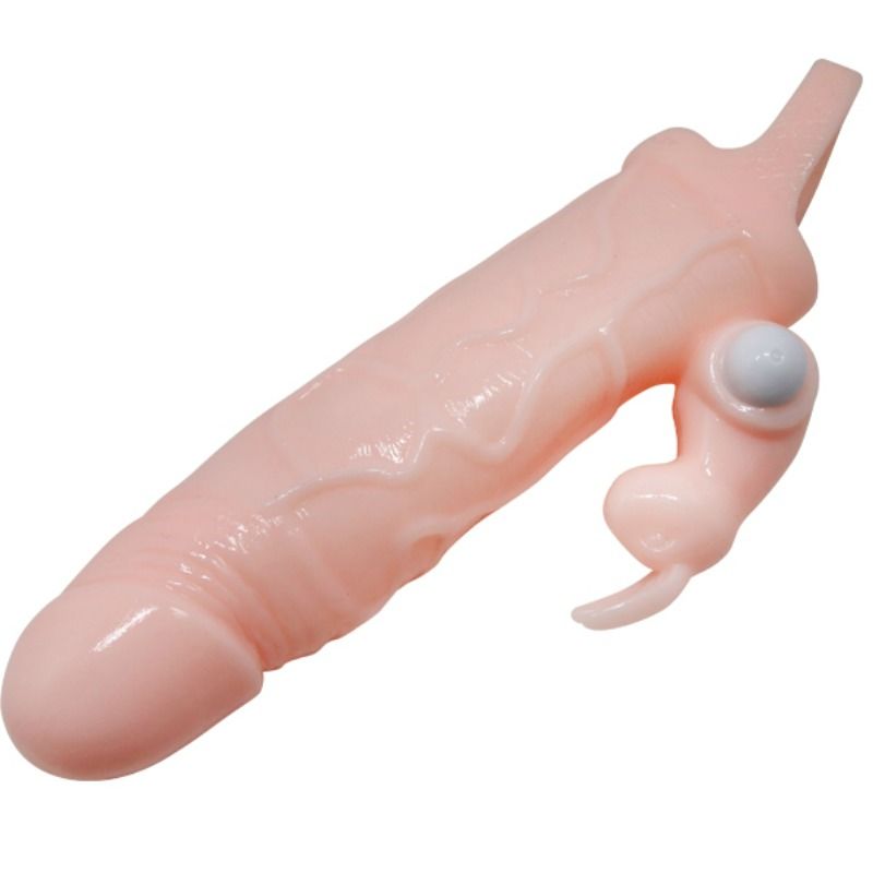 BAILE - BRAVE MAN PENIS COVER WITH RABBIT FLESH AND DUAL MOTOR 16.5 CM