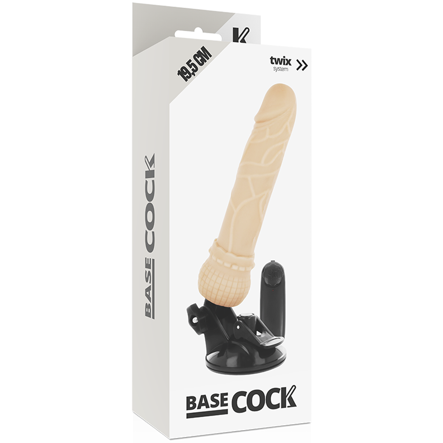 BASECOCK - REALISTIC VIBRATOR REMOTE CONTROL NATURAL 19.5 CM -O- 4 CM