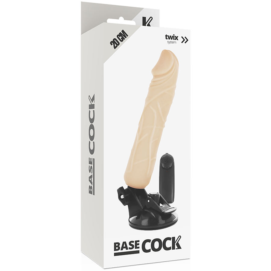 BASECOCK - 20 CM REALISTIC NATURAL REMOTE CONTROL VIBRATOR -O- 4 CM