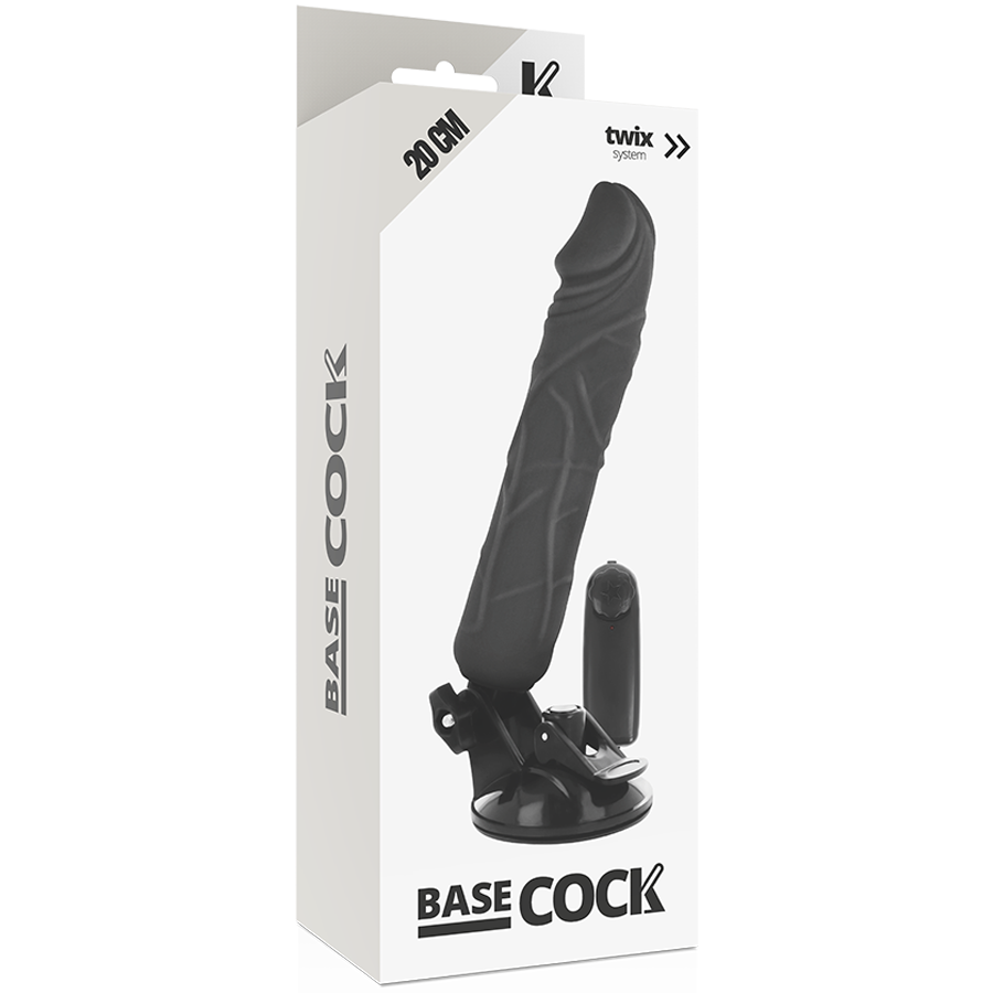 BASECOCK - 20 CM REALISTIC NATURAL REMOTE CONTROL VIBRATOR -O- 4 CM