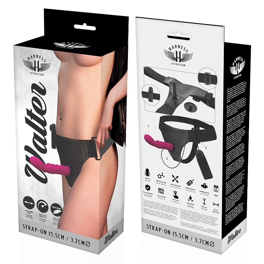 HARNESS ATTRACTION - WALTER REINS WITH VIBRATION 15.5 CM -O- 3.7 CM