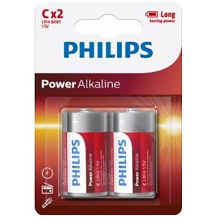 PHILIPS - PHILIPS POWER ALKALINE PILA C LR14 * 2 BATTERY BLOCK