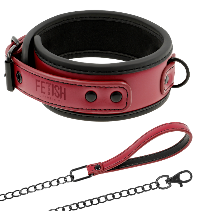 FETISH SUBMISSIVE DARK ROOM - NEOPRENE LINED CHAIN COLLAR