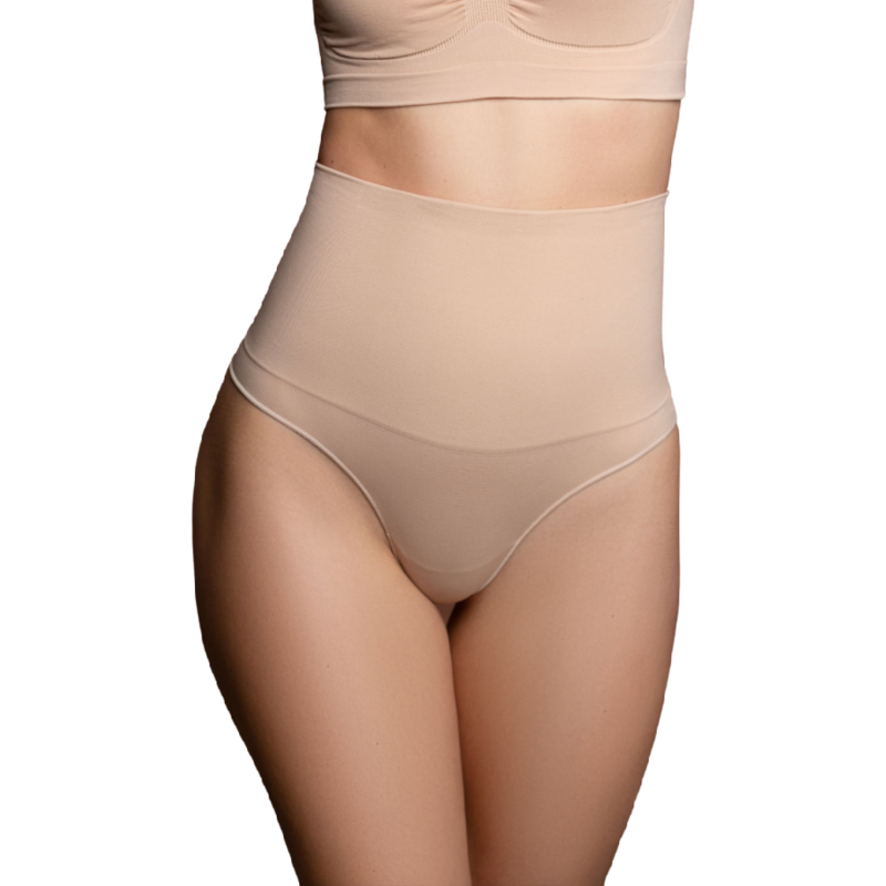 BYE-BRA - MOLDEADORA SIN COSTURAS ESTILO TANGA BEIGE TALLA L