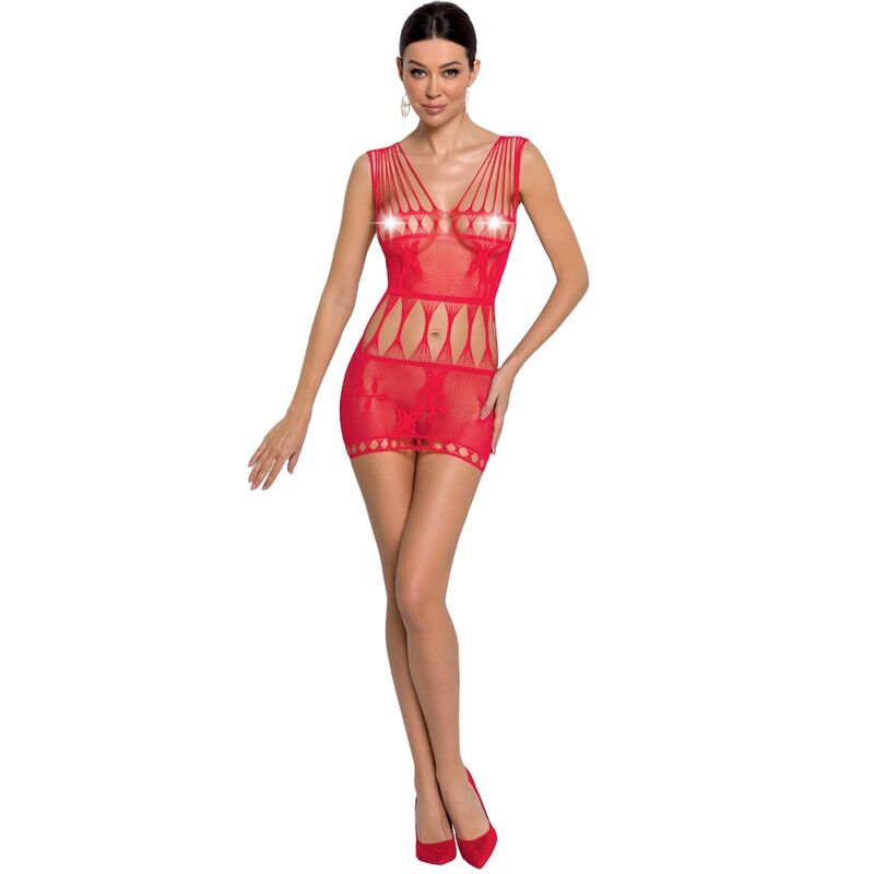 PASIÓN - MUJER BS090 BODYSTOCKING ROJO TALLA ÚNICA