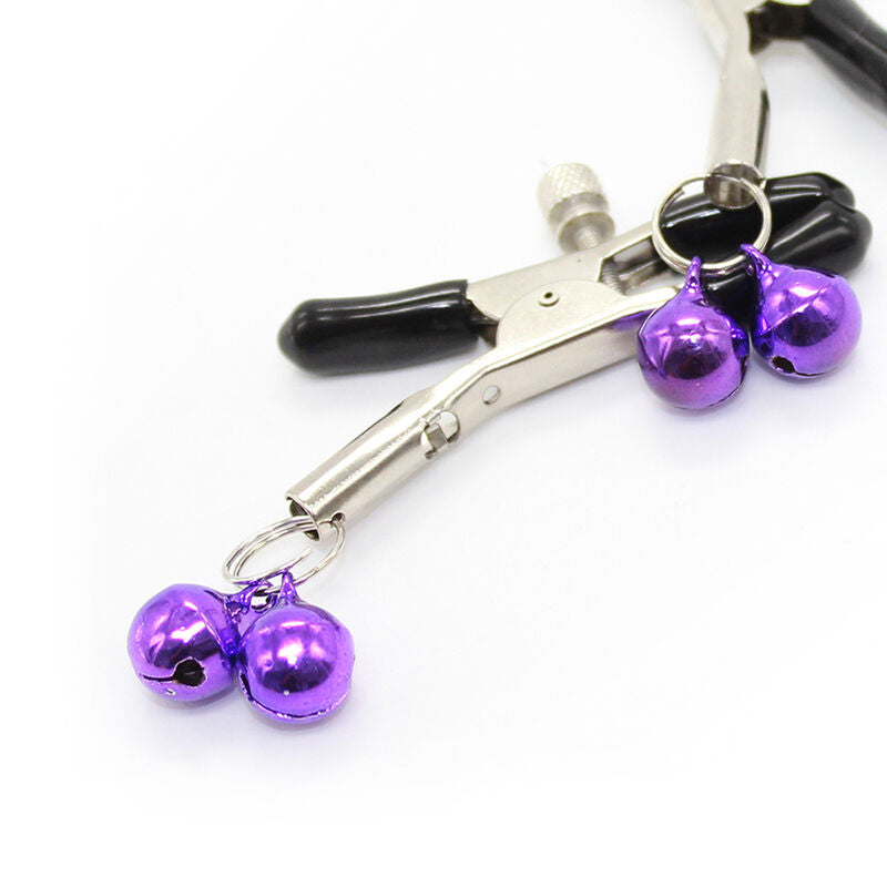 OHMAMA FETISH - Nipple clamps WITH LILAC BELL