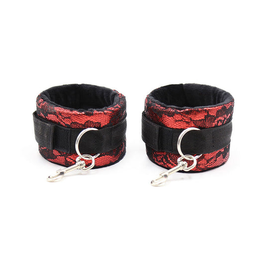OHMAMA FETISH - VELVET HANDCUFFS WITH NYLON RIBBON