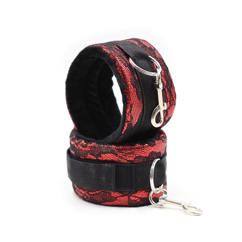 OHMAMA FETISH - VELVET HANDCUFFS WITH NYLON RIBBON