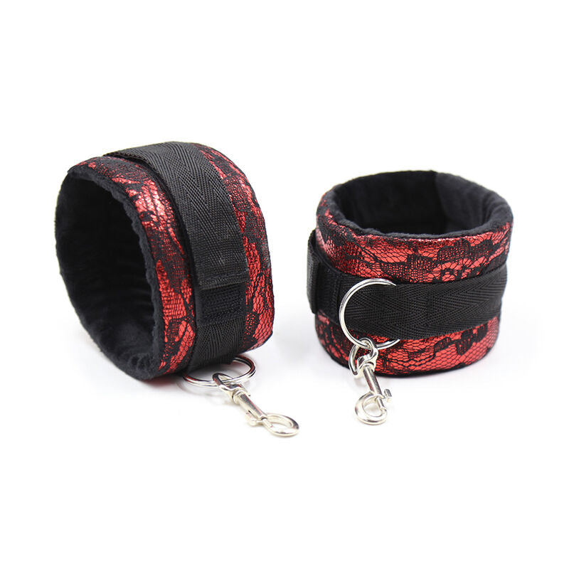 OHMAMA FETISH - VELVET HANDCUFFS WITH NYLON RIBBON