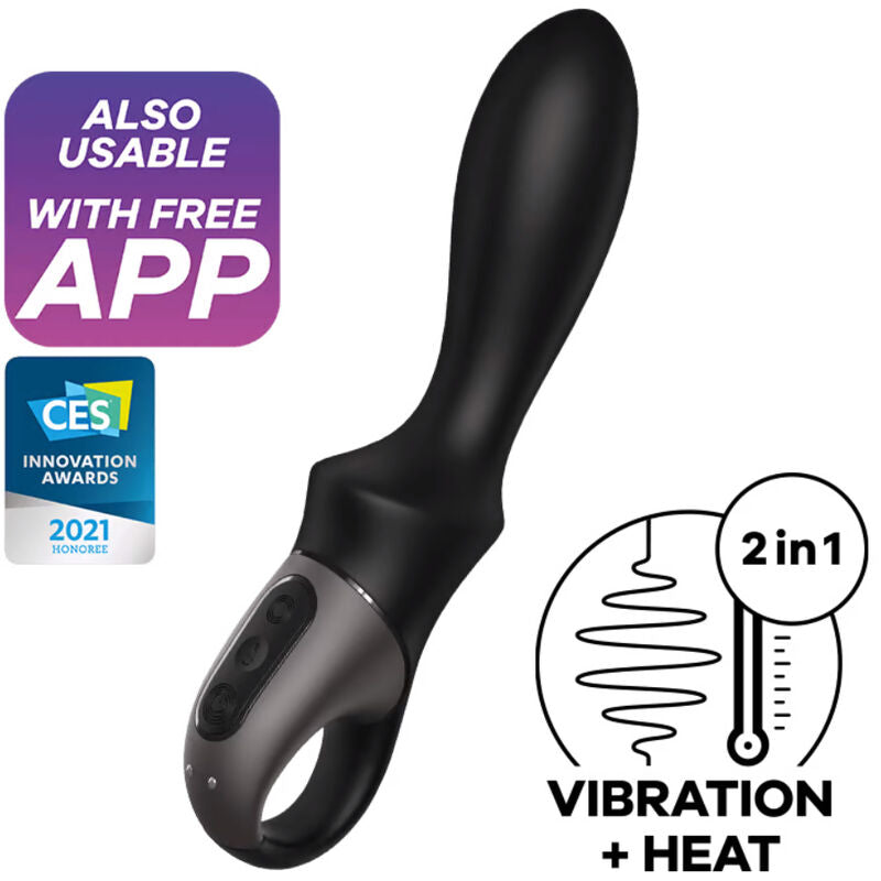 SATISFYER - HEAT CLIMAX BLACK ANAL VIBRATOR APP