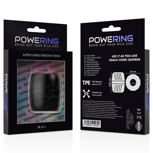 POWERING - SUPER FLEXIBLE AND RESISTANT COCK RING 5 CM PR11 BLACK