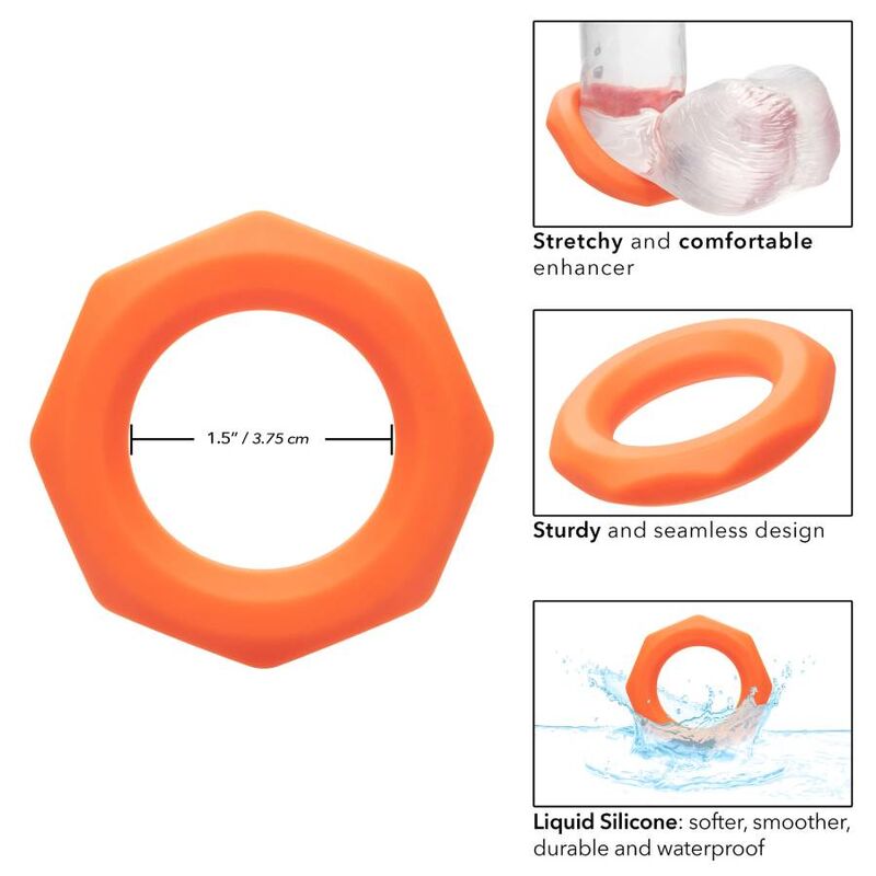 CALEXOTICS - ORANGE ALPHA SEXAGON RING