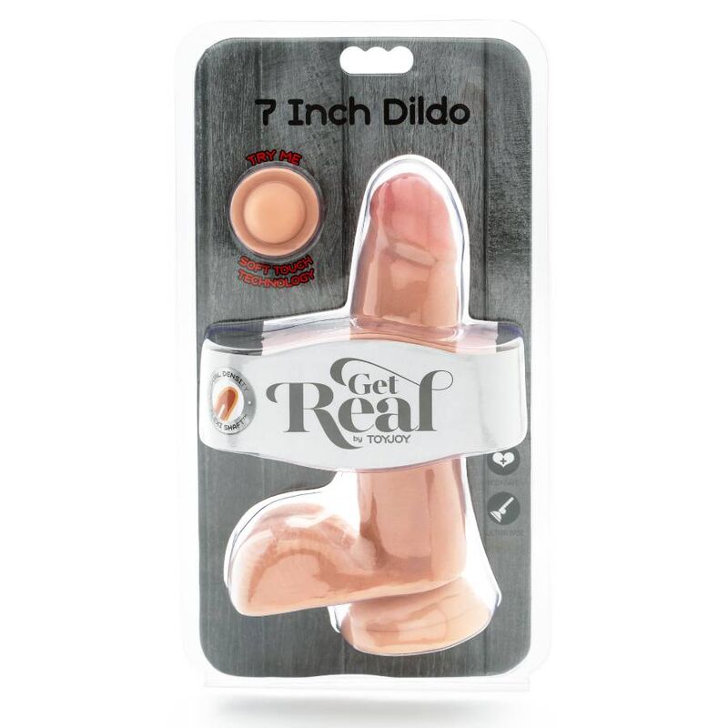 GET REAL - 12 CM DOUBLE DENSITY DILDO WITH SKIN BALLS