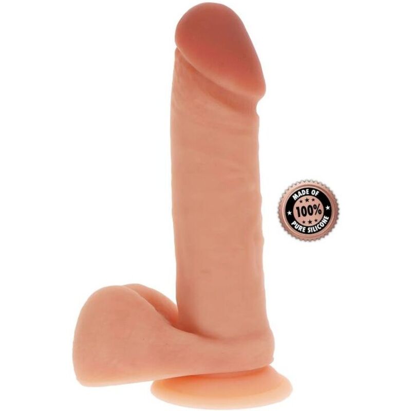 GET REAL - 20.5 CM SILICONE DILDO WITH SKIN BALLS