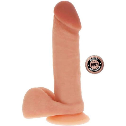GET REAL - 20.5 CM SILICONE DILDO WITH SKIN BALLS