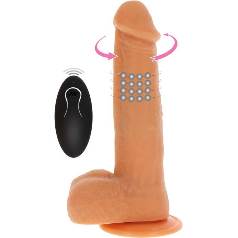 GET REAL - VIBRATING DILDO SKIN WITH ROTATING BEADS