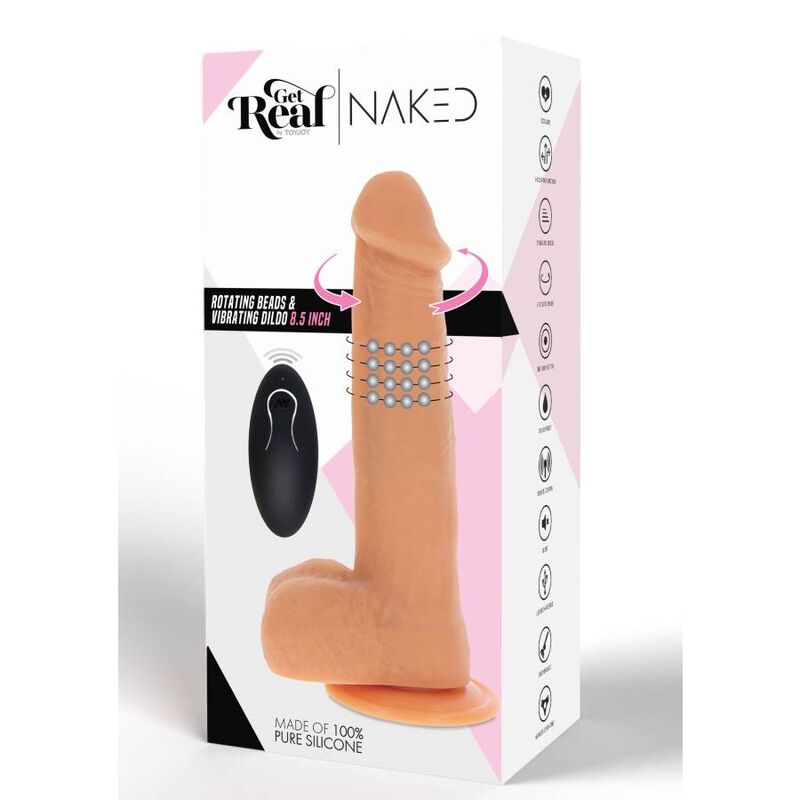 GET REAL - VIBRATING DILDO SKIN WITH ROTATING BEADS