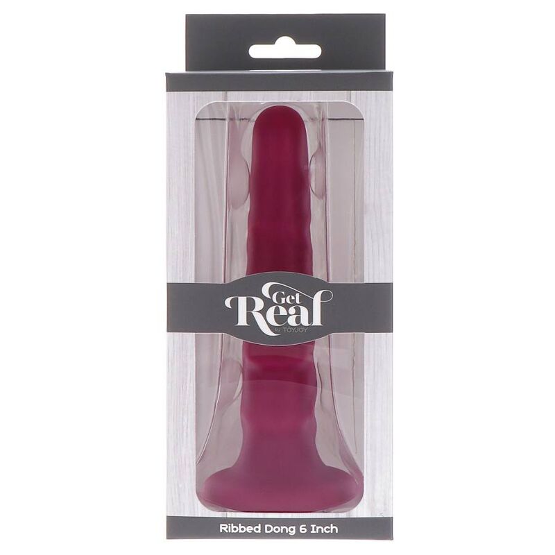 GET REAL - 12 CM RIBBED DONG RED