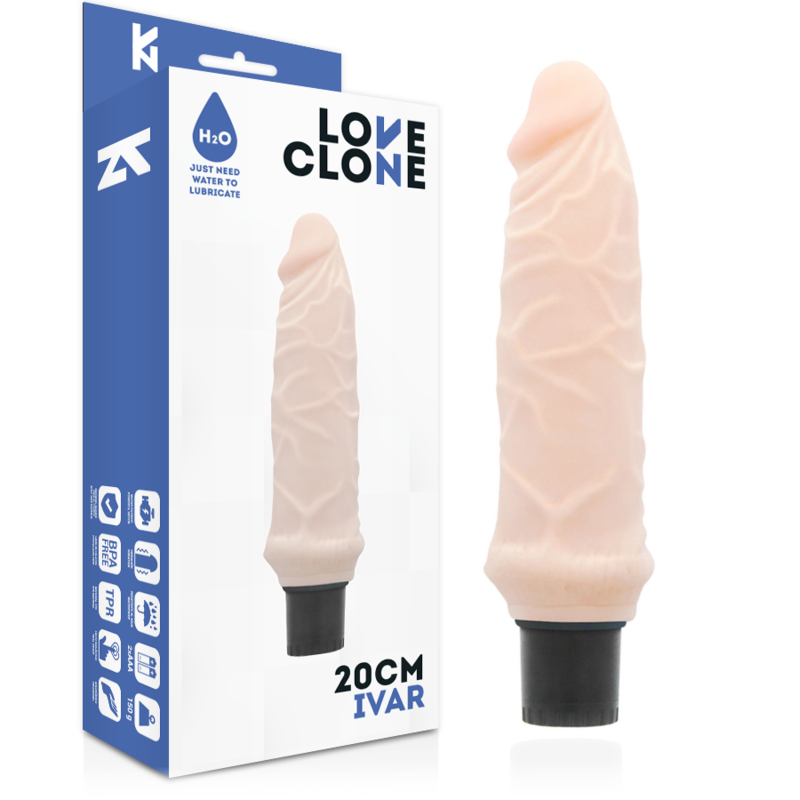 LOVECLONE - IVAR SELF-LUBRICATING VIBRATOR 20 CM -O- 3.7 CM
