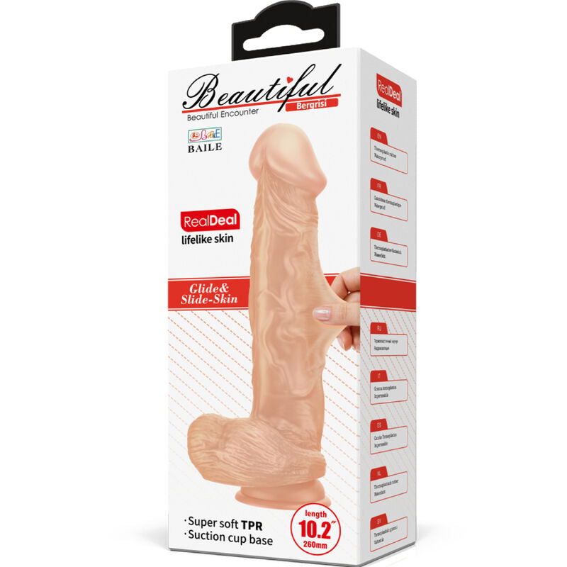 BAILE - BELLE ENCOUNTER BERGRISI FLEXIBLE REALISTIC DILDO 26 CM NATURAL