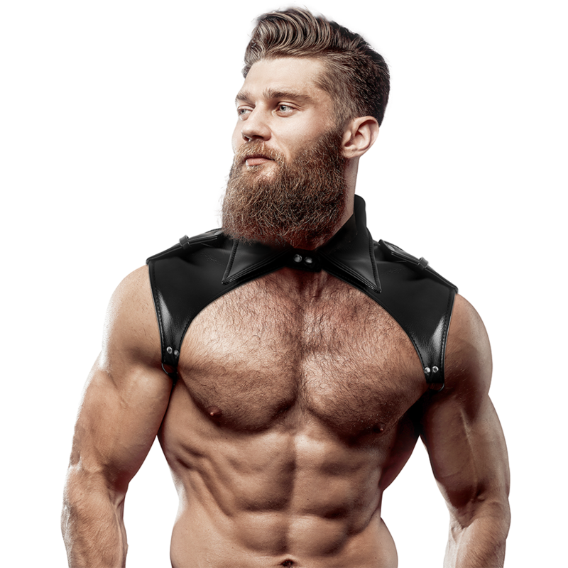FETISH SUBMISSIVE ATTITUDE - BRIGADE MEN'S ECO-LEATHER ADJUSTABLE NECK HARNESS